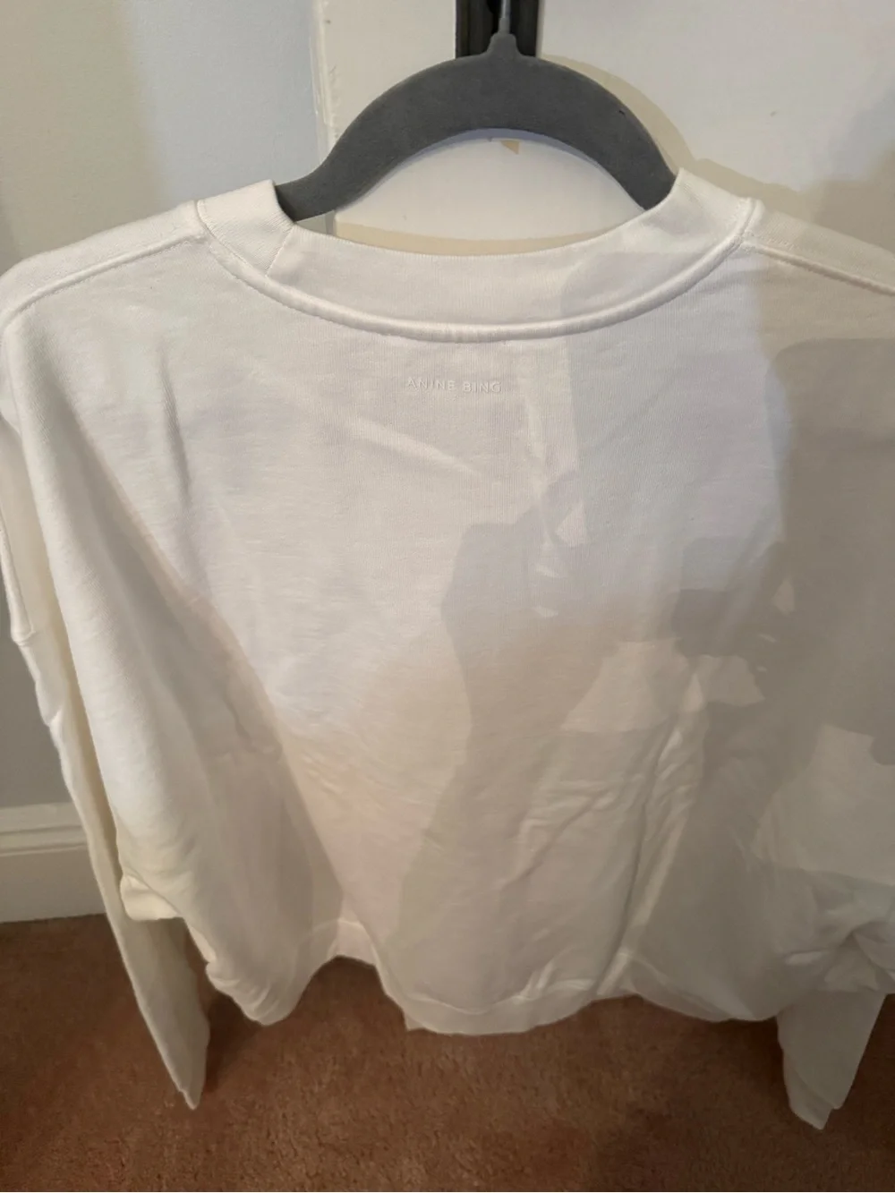 Anine Bing Off-White Logo Appliqué Crew Sweatshirt - Picture 5 of 5